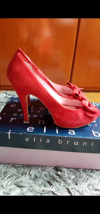 Zapatos Elia Bruni Rojos Tacon Moño