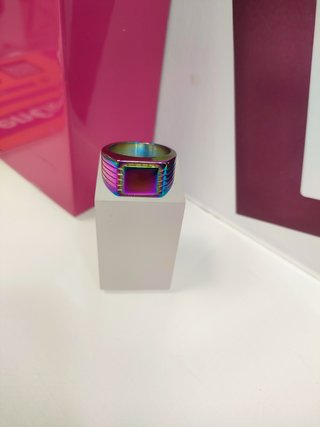 Anillo acero colores tipo sello T25
