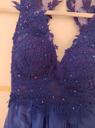 Vestido de fiesta azul largo