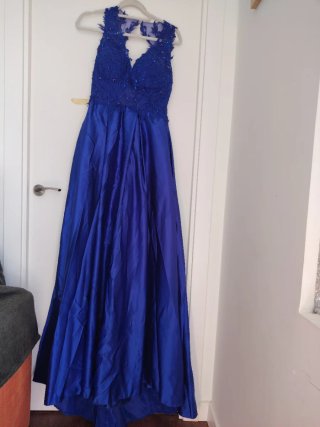 Vestido de fiesta azul largo