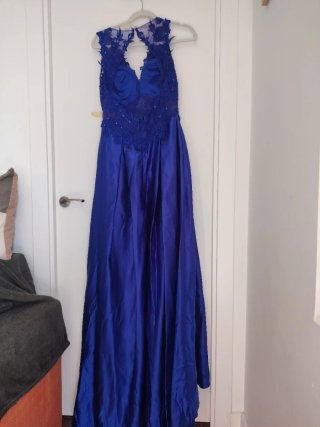 Vestido de fiesta azul largo