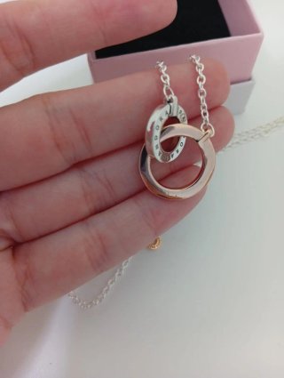 Collar Pandora Doble Aro Brillantes