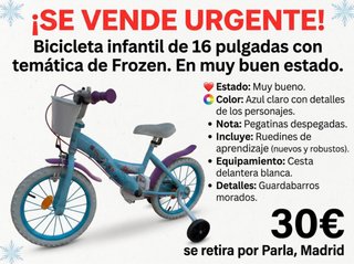 Bicicleta Infantil Frozen 16