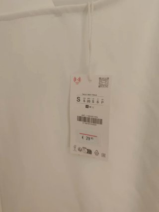 Vestido blanco Zara S con pañuelo lunares