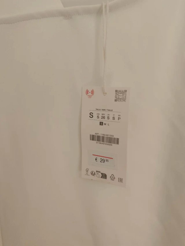 Vestido blanco Zara S con pañuelo lunares