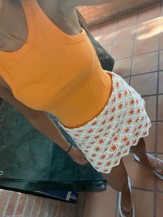 Falda de punto Mango