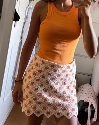 Falda de punto Mango