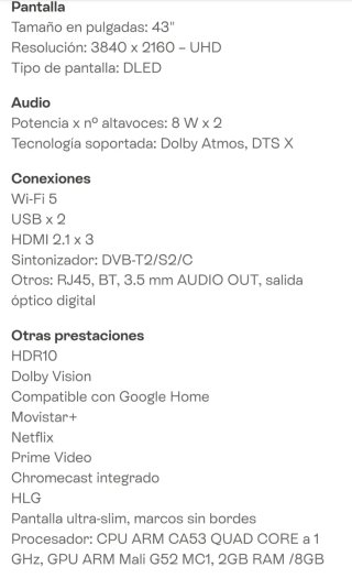 Televisión JVC 43 Android TV