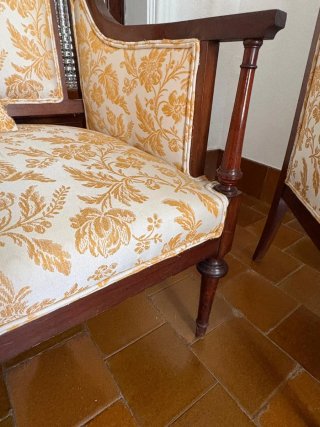 Sofá y 2 Sillones Antiguos Estilo Floral
