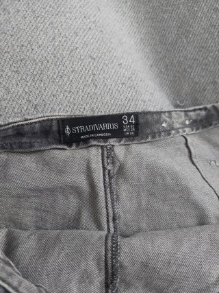 Falda pantalón gris vaquera y falda pull and bear