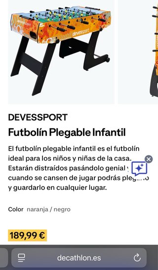 Futbolín naranja con diseño deportivo