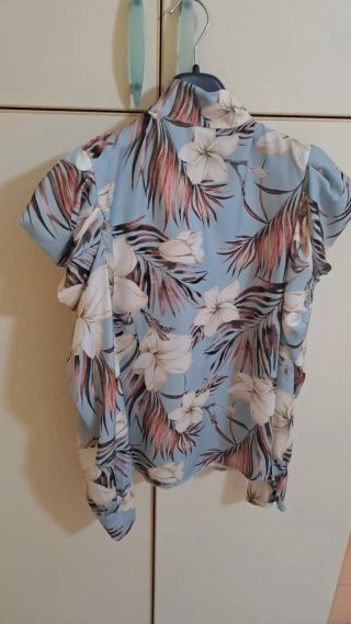 Camicia donna Made in Italy stampa tropicale