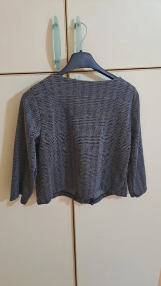 Giacca corta quadri grigia taglia unica