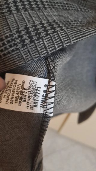 Giacca corta quadri grigia taglia unica
