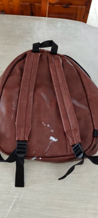 Mochila de cuero marrón