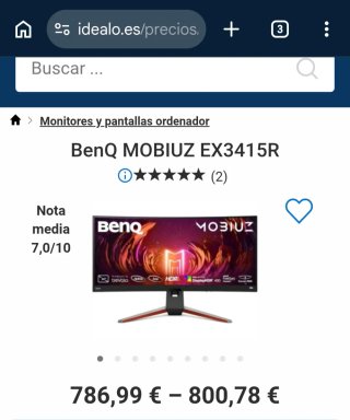Monitor Curvo BenQ Mobiuz EX3415r