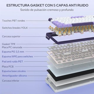 Teclado K745 Pro Mecánico Gaming Tri Modo RGB NUEV