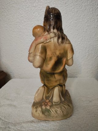 Escultura religiosa Virgen y Niño Vintage