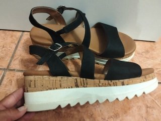 Sandalias cuña negras talla 36