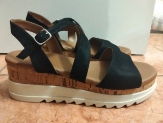 Sandalias cuña negras talla 36