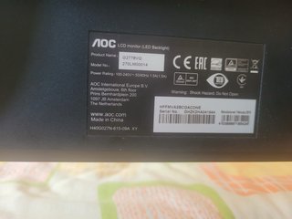 Pantalla Gaming AOC 27 Pulgadas