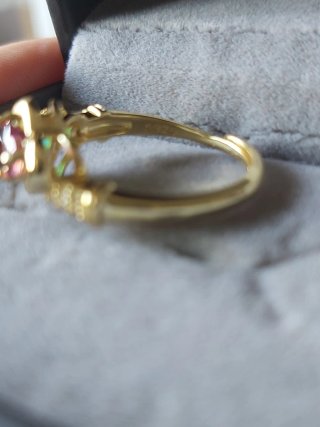 Anillo Corazón Esmeralda y Rubelita
