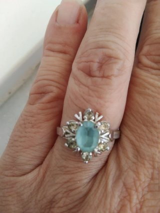 Anillo Vintage Plata con Piedra Verde
