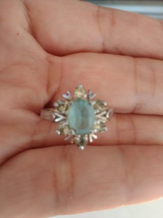 Anillo Vintage Plata con Piedra Verde