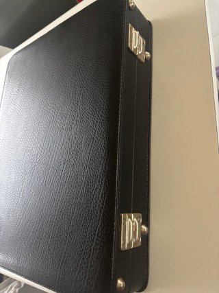 Maletín porta documentos con llave negro vintage
