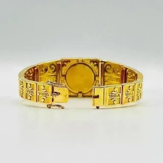 BRAZALETE MEDUSA NACAR PEQUEÑO CIRCONITAS. Oro 18k
