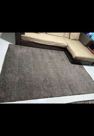 Alfombra IKEA ÅDUM gris oscuro pelo largo 200×300