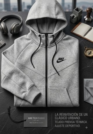 Sudadera Nike Tech Fleece Gris Talla XL
