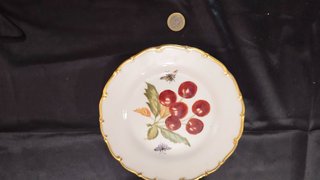 Plato decorativo porcelana borde dorado