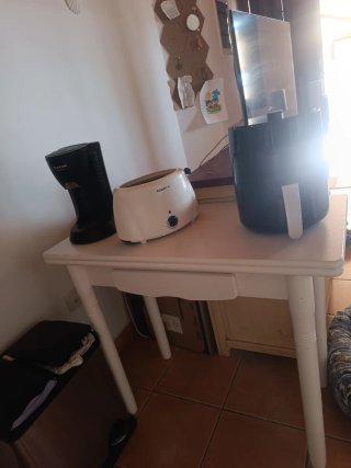 Mesa cocina extensible blanca