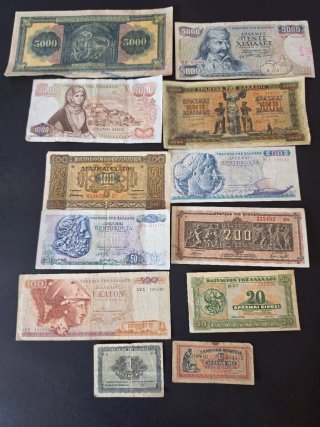Lote Billetes Griegos Dracmas