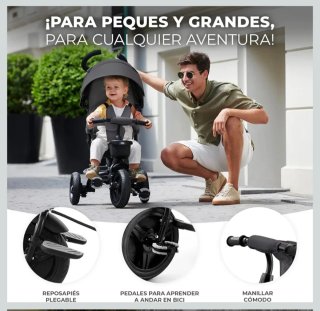 Kinderkraft AVEO 6en1 Triciclo Infantil Plegable