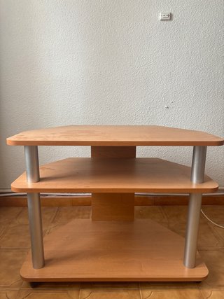 Mesa TV 3 estantes madera y metal