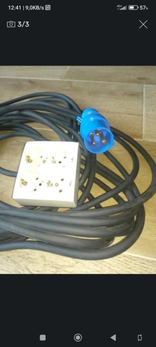 Cable eléctrico monofásico con enchufe