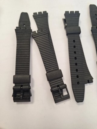 9 Correas Goma Reloj Compatible Swatch Negra 18mm