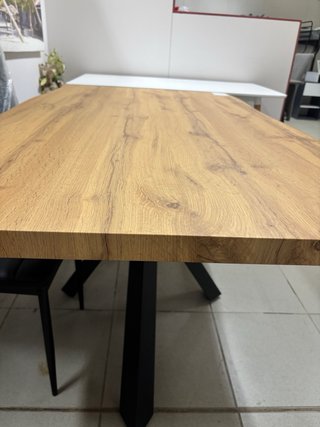 Mesa comedor madera y patas hierro negro