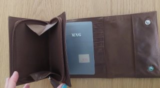 Cartera y agenda Mango marrón