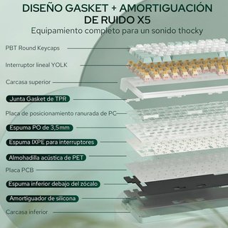 Teclado gaming inalámbrico Redragon K719 Pro NUEVO
