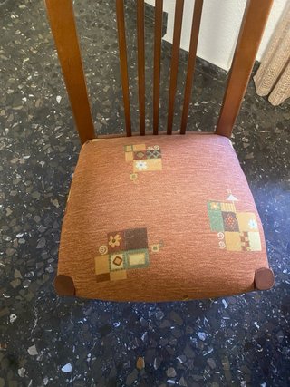 Silla de comedor madera y tela