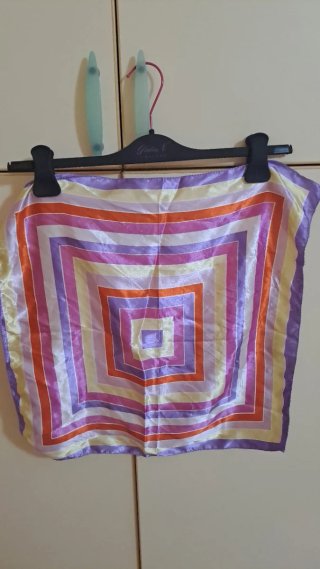 Set 3 Foulard Donna Mappa Mondo Righe Multicolor
