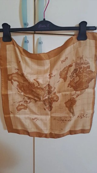 Set 3 Foulard Donna Mappa Mondo Righe Multicolor