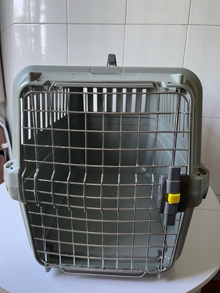 Transportín perro mediano gris jaula trasportin