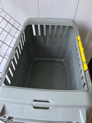 Transportín perro mediano gris jaula trasportin