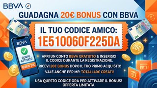 20 euro + 50 Gratis, entra per tutti i dettagli