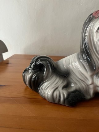 Perro Shih Tzu Cerámica Manises Vintage