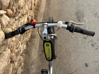 Bicicleta de montaña plateada